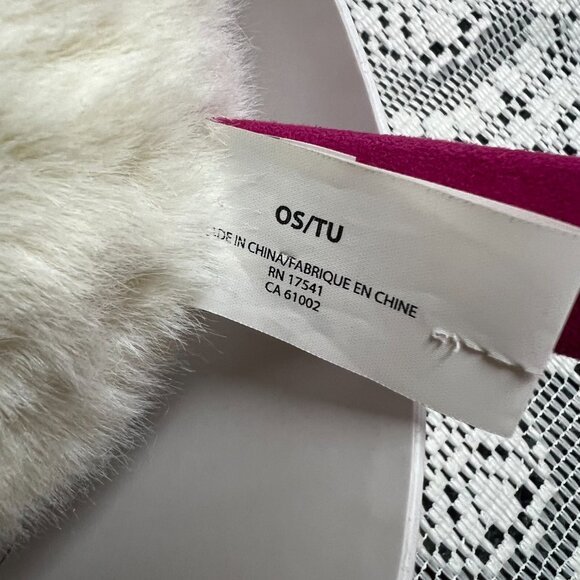 NEW Girls White Faux Fur Earmuffs Pink Velvet Band Rainbow Sequin Winter Warm - Picture 10 of 15